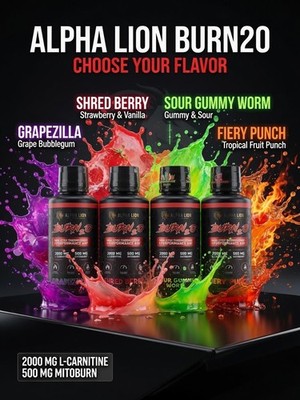 l-carnitine with gbb ALPHA LION BURN2O Non-Stim Carnitine Thermogenic Performance 31 serving bottle rosehip extract Flavors:Lunar Pop IT'S SKIN Glutathione Shot