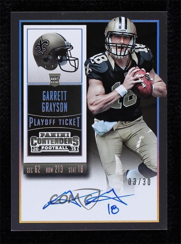 Garrett Grayson Panini Contenders #215 Autograph Playoff Ticket