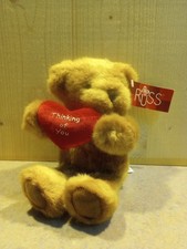 Russ Berrie  Co Teddy Bear w/ Red Heart 9" Soft Toy With Tags New And Clean