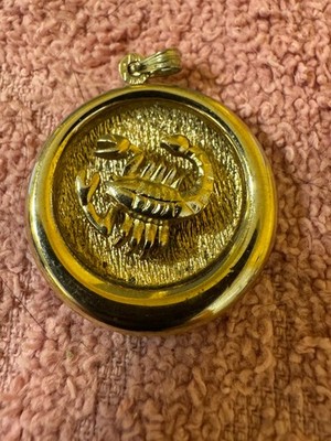 Vintage Scorpio Horoscope Astrology 1  Gold-Tone Woman s Necklace Pendant