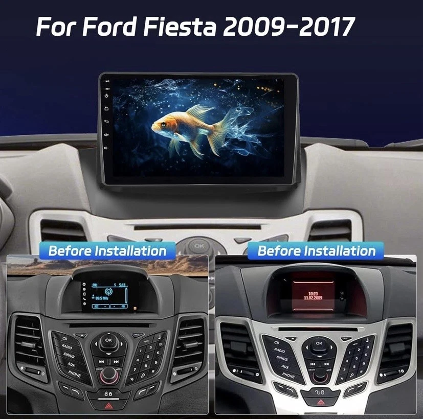 8Core 2G+64G Autoradio per Ford Fiesta 2009-2014 Con GPS Carplay Android Auto,A - Immagine 2 di 4