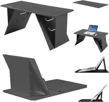 Foldable Lap Desk, Adjustable Angle Laptop Bed Tray Table, Black/Silver