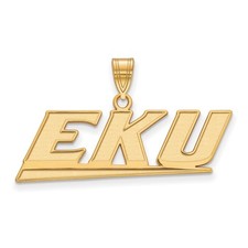 10k Gold LogoArt Eastern Kentucky University E-K-U Medium Pendant