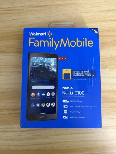 TracFone/Walmart Family Nokia C100 32GB Black Prepaid Smartphone- New