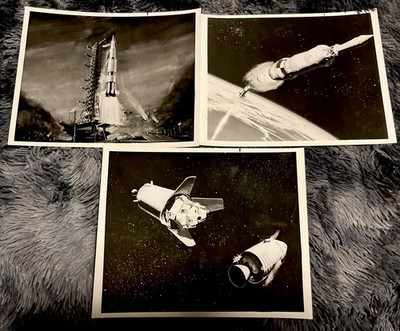 NASA Vintage Apollo Mission Sequence 1 2 3 Space 1967 Rare Photographs Lot of 3