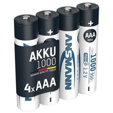 Ansmann AAA - Pack of 4 1000mAh NiMH AAA batteries