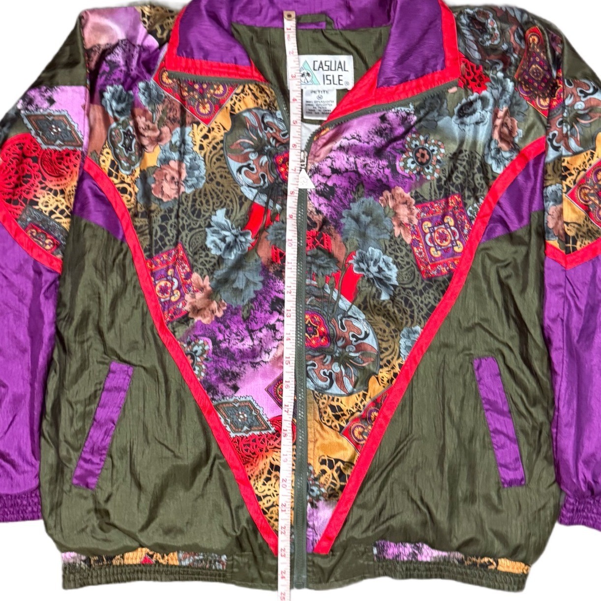 Vintage Boho Patchwork Windbreaker Jacket Women P… - image 5