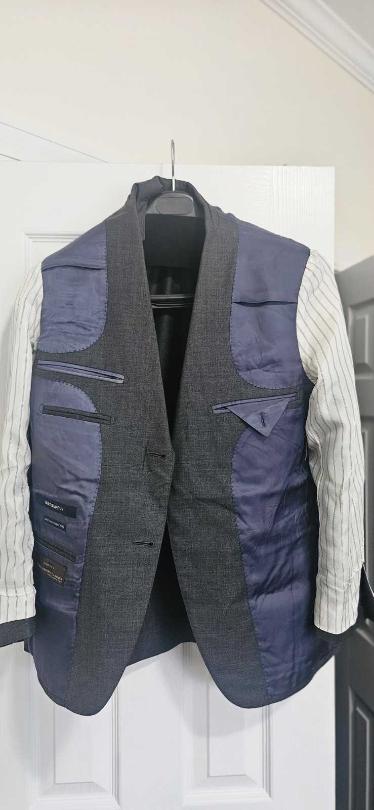 Suitsupply Grey Vitale Barberis Canonico Super 110s Wool Blazer Jacket 24, S image 6