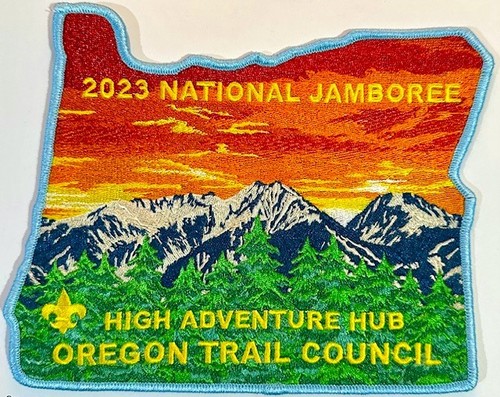 BOY SCOUT BSA OREGON TRAIL COUNCIL 2023 JAMBOREE COMMEMORATIVE 5-PATCH BOOK SET - Picture 7 of 8