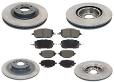 F&R Coated Brake Disc Rotors Brake Pad Set for Mazda CX-50 CX50 2023 2024 2025