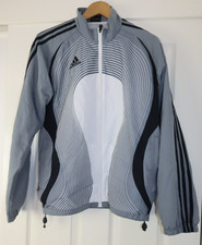 Adidas Tracksuit Jacket Windbreaker White - Grey Swirl Size 36/38 Men  s VGC