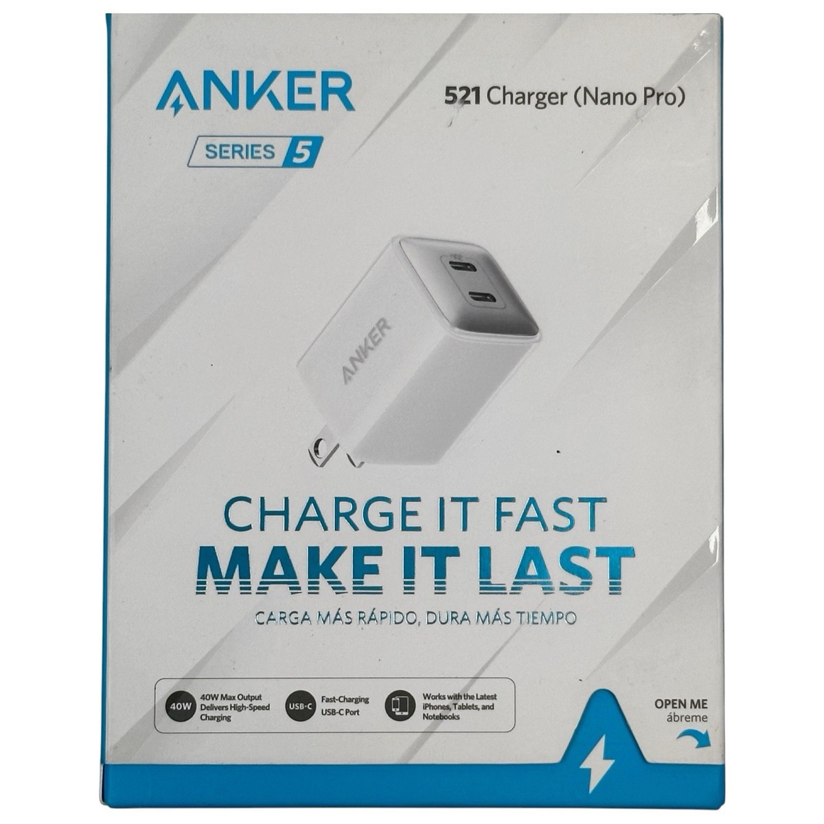 Anker 521 Charger Nano Pro 40W Dual USBC Charger Fast Wall Charger A2038  (NEW) | eBay