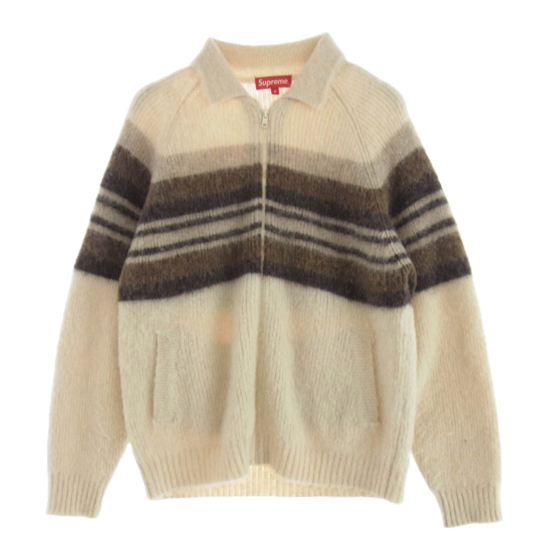 Supreme 19AW Brushed Wool? Zip Up? Sweater Wool Border Knit