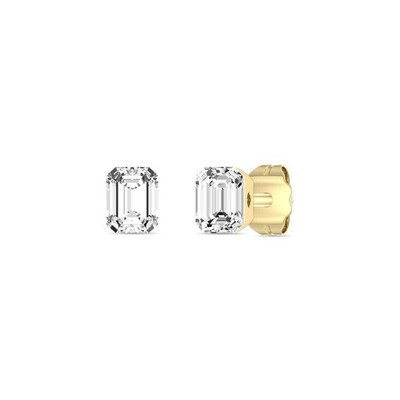 Solitär Ohrstecker in 14K Gelbgold Lab Grown Smaragd Diamant Ohrstecker 0,25Ct