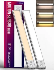 2 Pack Under Cabinet Lighting, 3 Color Temperature Motion Sensor Light Indoor