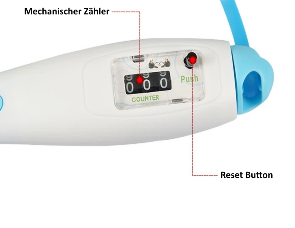 Profi Springseil mit Zähler Erwachsene Sprungseil Hüpfseil [GELB] Seilspringen - Bild 3 von 3