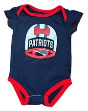 New England Patriots Baby Girl One Piece Bodysuit Size 3/6 M NFL Team Apparel