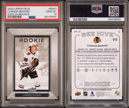 2023-24 Upper Deck Beehive #BH41 Connor Bedard RC Rookie PSA 10 GEM MINT LOW POP