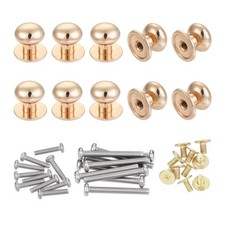 10mm Head Dia. Round Knobs Pull Handle, 10pcs with Screws Light Gold