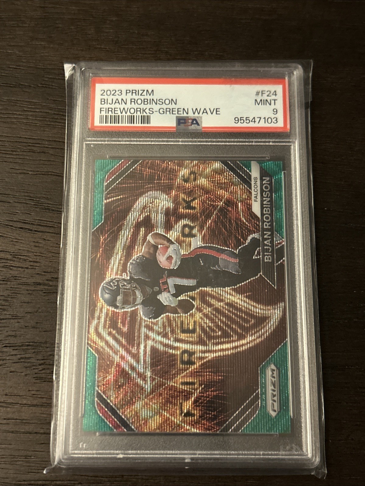 2023 Panini Prizm - Fireworks Bijan Robinson #F-24 Green Wave Prizm (RC)
