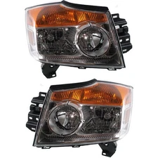 Headlights Headlamps Set For 2008-2015 Nissan Armada Left and Right Pair
