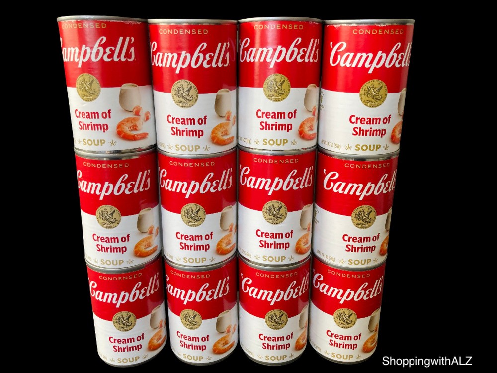 NEW LOT 12 Campbell’s Cream of Shrimp Soup Condensed 10.5 oz EXP 12/26