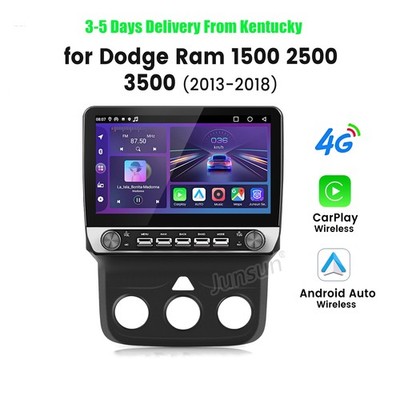 10.1'' Carplay Android 15 For 2013-2018 RAM 1500 2500 3500 Car Stereo Radio GPS