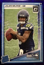 2025 Panini Donruss Optic - Rated Rookie Jalen Milroe #253 Purple Shock Prizm RC