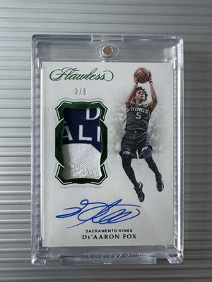 2018-19 Panini Flawless Emerald De'Aaron Fox GAME WORN PATCH AUTO 2/5 Mint
