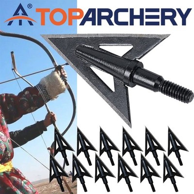 6/12St Pfeilspitze 2 Blade 100Grain Ersatz Broadheads Metall Bogenschießen Jagd