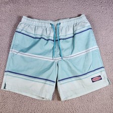 Vineyard Vines Men's Small Swim Trunks Board Shorts Blue White Striped Lined