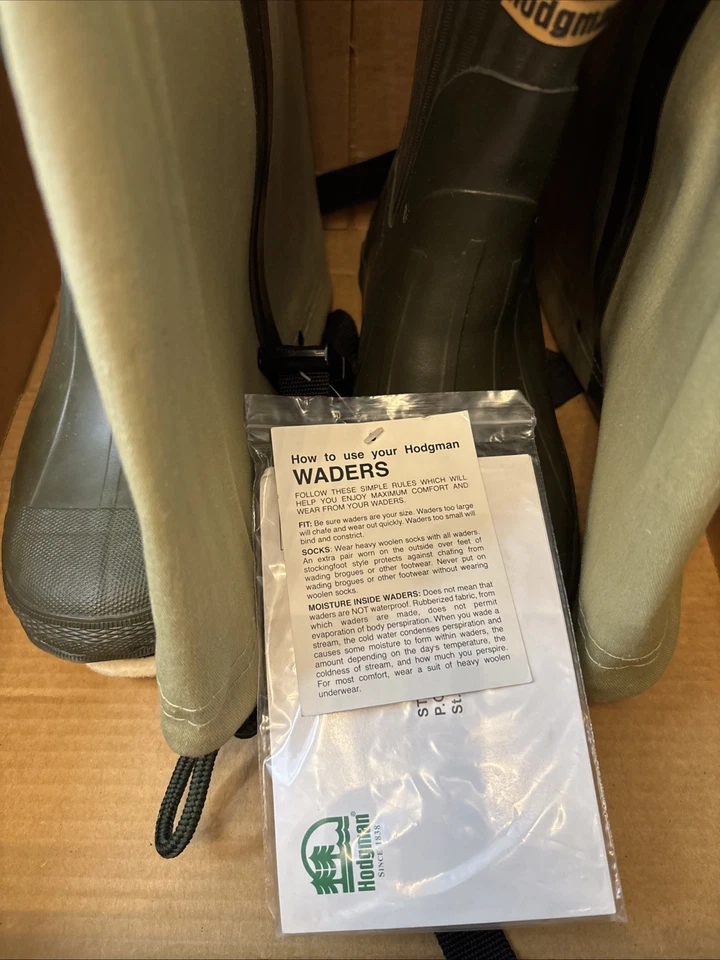 Hodgman 3 Ply Canvas Hip Felt Boots Size Womens 10 Men’s 8.5 100% Waterproof - Image 2 of 4