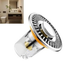 Hair Catcher Sink Drain Stopper Double Isolation Seal Push-to-open Design