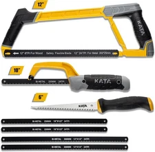 KATA 3-in-1 Hacksaw Set – 12" + 10" + Drywall Saw with Bi-Metal Blades Pipe Cutt