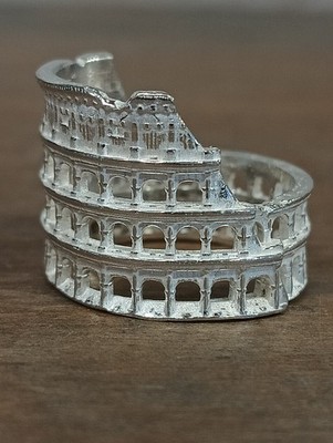 925 Colosseum Silver Ring, Handmade, Gift Idea, Hand Made, Rome Ring 