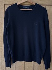 Men’s Navy Pringle Golf Crew Neck Sweater Long Sleeved 100% Lambswool Medium