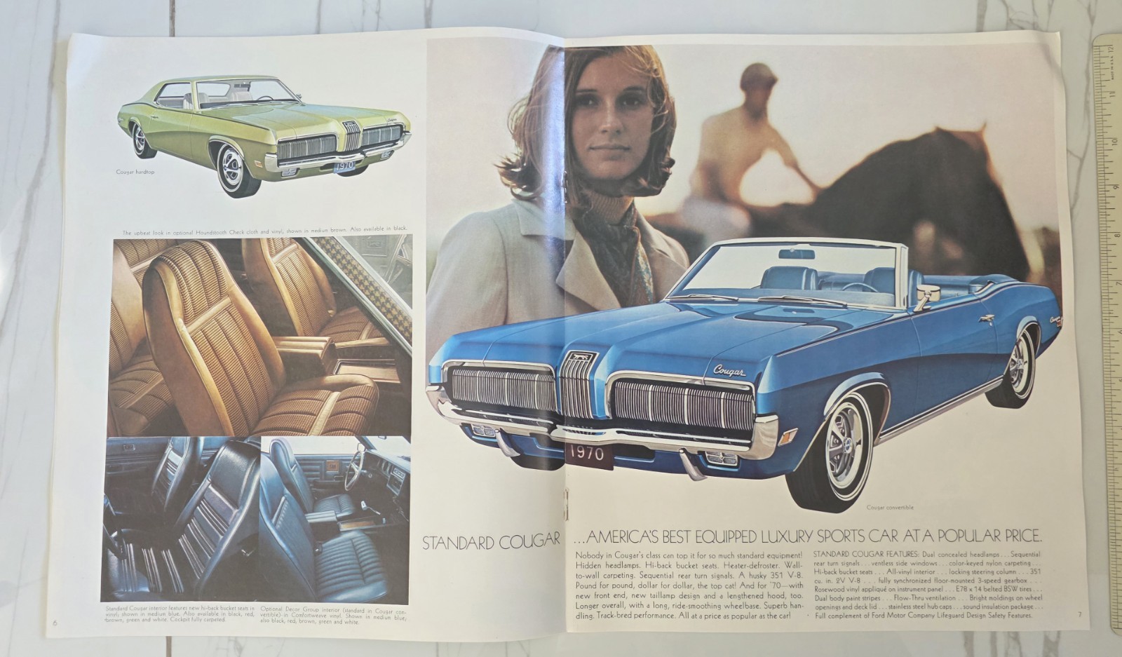 1970 Mercury Cougar XR7 Eliminator Convertible Dealership Sales Brochure 70 thumbnail 5