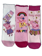 new 3prs girls Peppa pig ankle socks.UK 9-12/approx 4-6yrs.NO TAGS