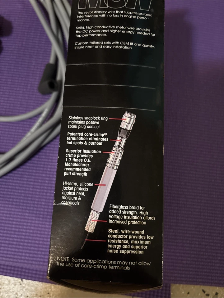 85-86 305 TPI Firebird Trans Am Ignition Spark Plug Wire Set 8mm MSW Wire Core - Image 2 of 2