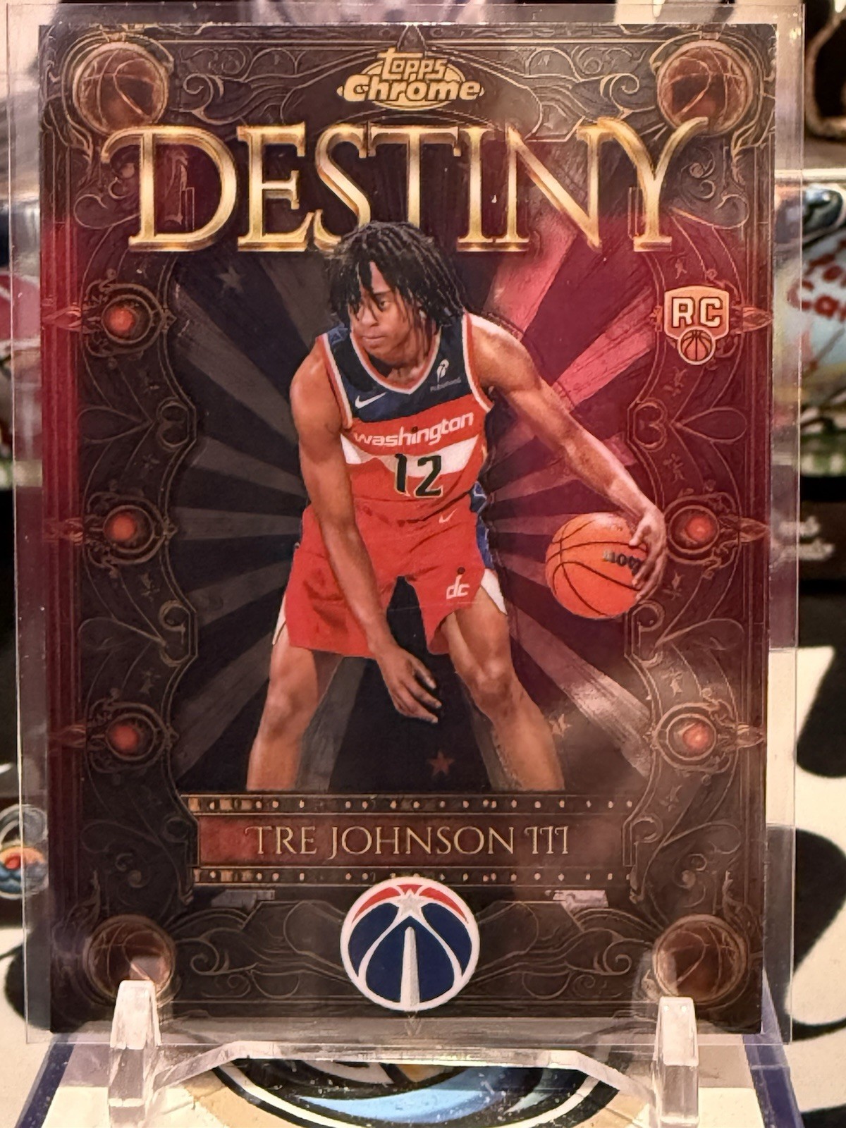 Tre Johnson 2025-26 Topps Chrome #D-6 Destiny RC - Wizards TZ
