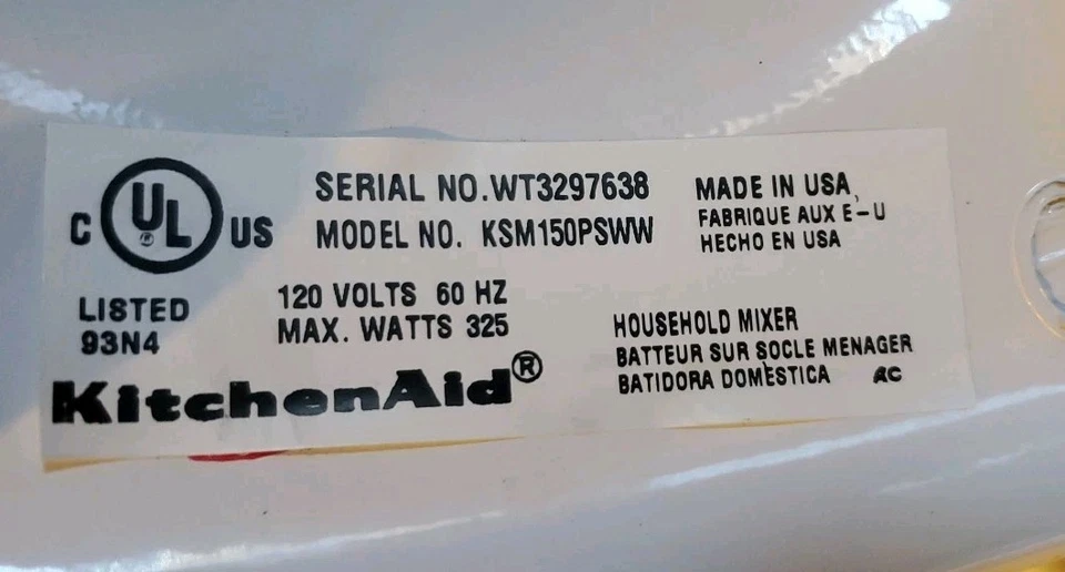 KitchenAid Artisan Stand Mixer w/ Tilt Head - 325-Watt - White -Model KSM150PSWW - Image 4 of 4