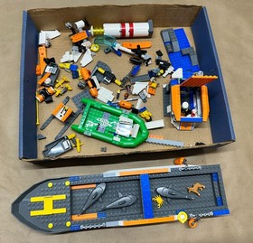 Lego City 60130 Prison Island  +  60014 Coast Guard W/ Boxes Partially Built
