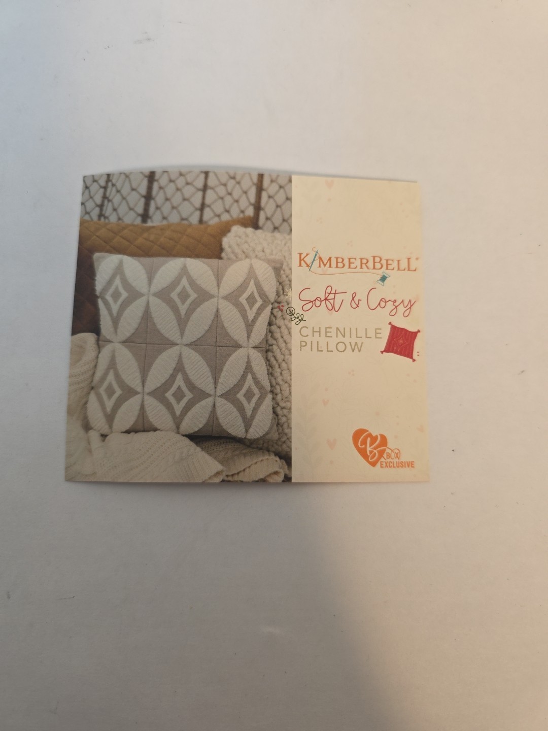Kimberbell Soft & Cozy Chenille Pillow Cover Kit Bella Box Exclusive Unworked