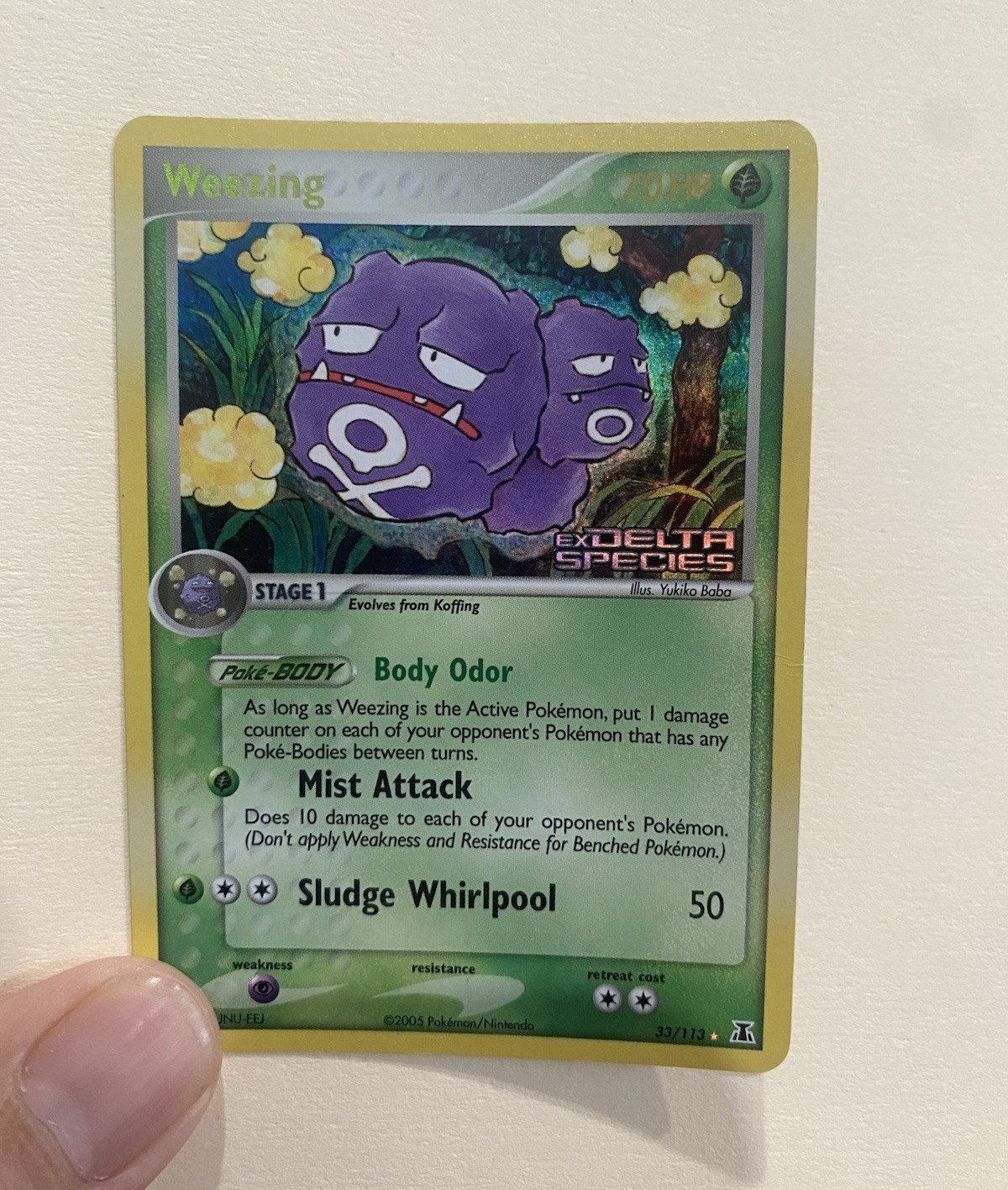 Pokemon TCG Weezing Reverse Holo Rare 33/113 EX Delta Species 70 HP English 2005