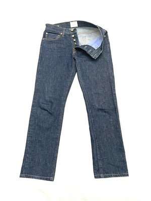 Sid Mashburn Button Fly Straight Leg Jeans 28x30 Blue Dark Wash Made in USA