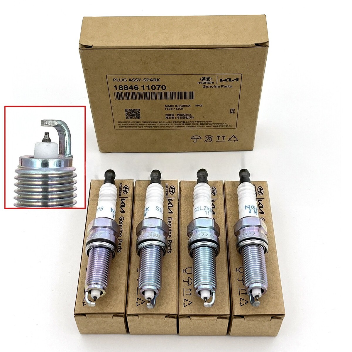 4PCS For 11-18 Hyundai ElantraTucson Kia Forte 1.8L 2.0L 2.4L IridiumSparkPlugs 
