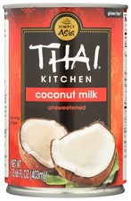 Canned Thai Kitchen Unsweetened Coconut Milk 13.66 Fluid Ounce Fl Oz