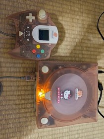 Near Mint  SEGA Dreamcast Hello Kitty Pink Skeleton Console HKT-3000 Tested