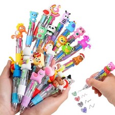 30 Pack Cute Multicolor Pens  Kawaii 4-in-1 Colors Ballpoint Pens for School...