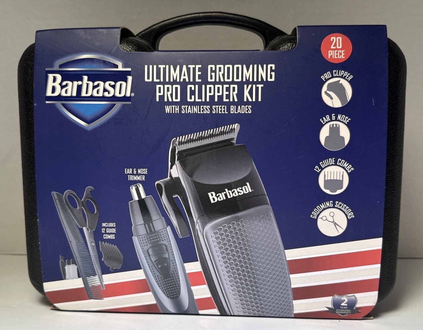 Barbasol 20 Pcs Ultimate Grooming Pro Hair Clipper Kit - Black for sale ...